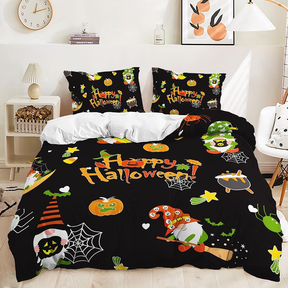 Halloween Bed Three-piece Decoration Funny Theme, Digital Printing