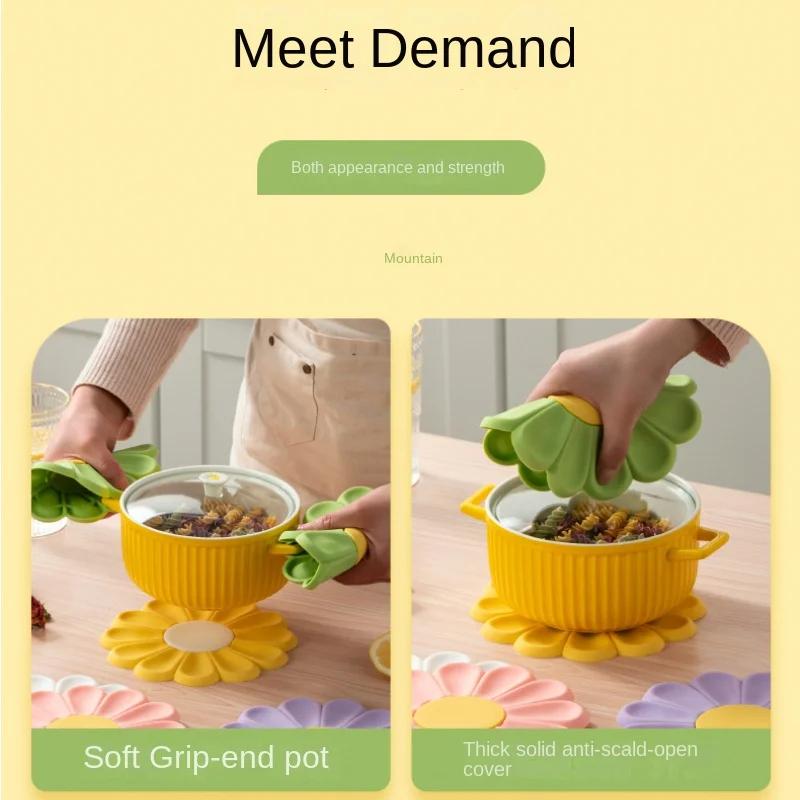 Flower Heat Resistant Silicone Mat Drink Cup Coasters Non-slip Pot Holder Table Placemat Kitchen Accessories Coasters Pads