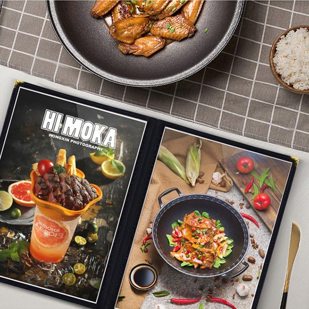 A4 A4 Menu Paper Holder Metal Corners Shell Document Folder PVC Transparent Menu Cover Hotel
