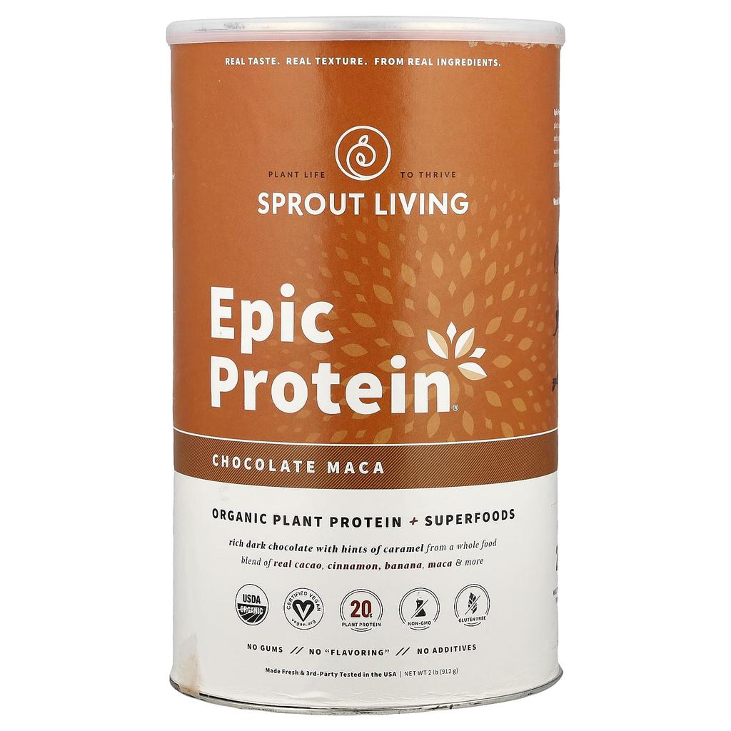 Epic Protein®, Organic Plant Protein + Superfoods, Chocolate Maca, 912G (2Lb)