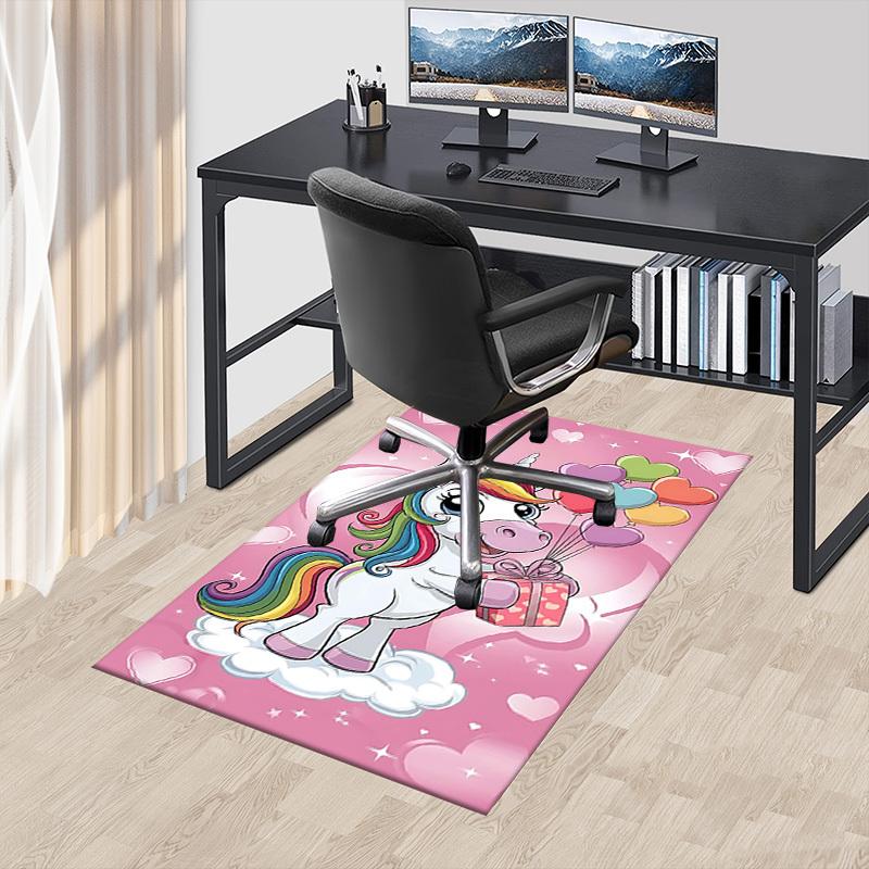 1PC Unicorn Heart Non-Slip Floor Carpet Compatible for Office&Living Room&Bedroom&Dining room - Flat - Weave Machine-S0360