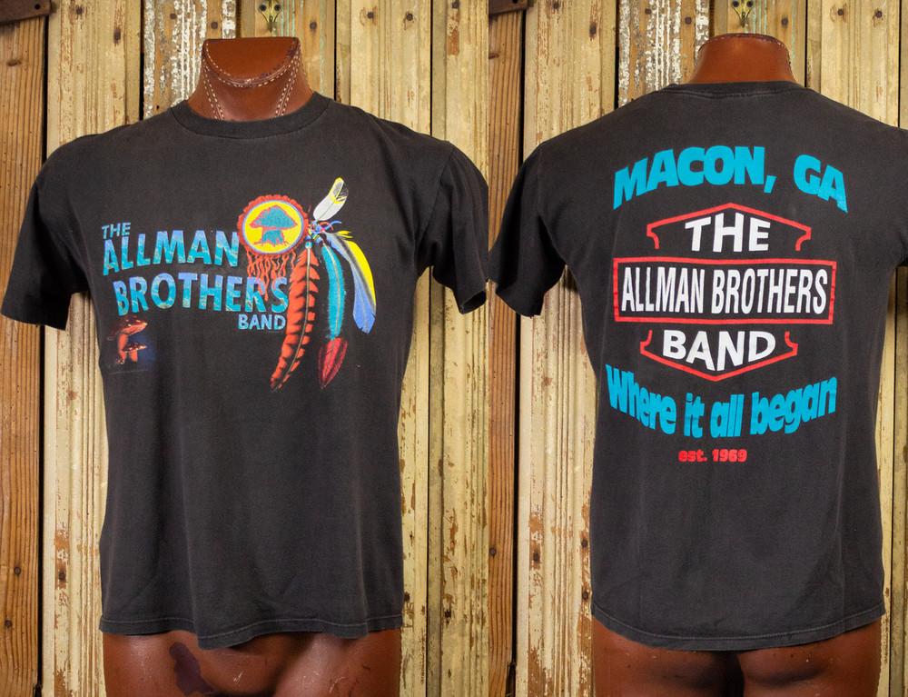 Vintage Allman Brothers Band Macon, GA Concert T Shirt 90s Black Unisex T-Shirt L