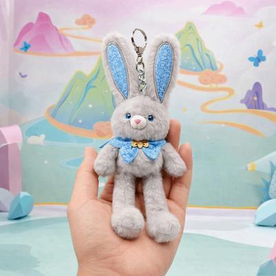 Zacht Pluche Pluche Konijn Sleutelhanger 30cm Maat Creatief Ontwerp Oor Trekkend Konijn Kinderen Cadeaus Kawaii Stijl Schooltas Hanger