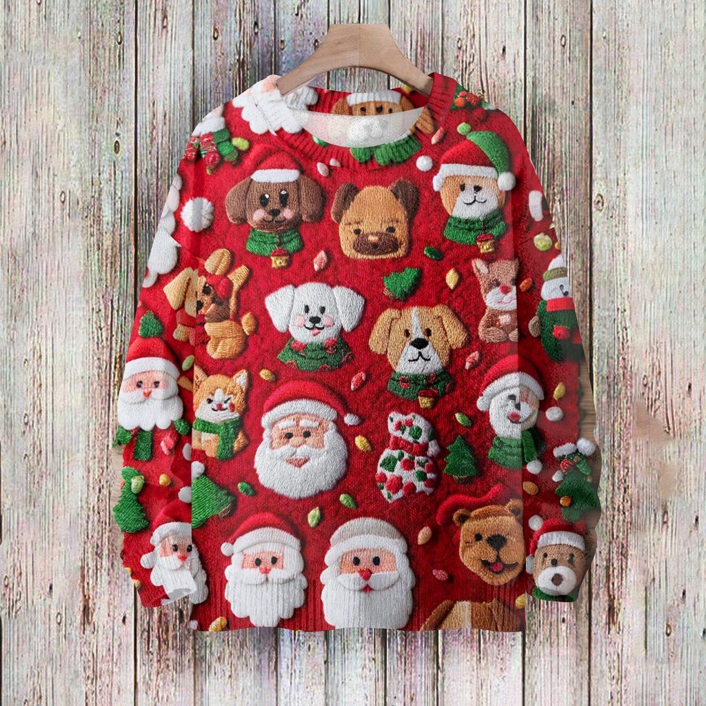 Christmas Sweatshirts For Women Knit Sweater Cute Shirt Fall Crewneck Pullover Tops