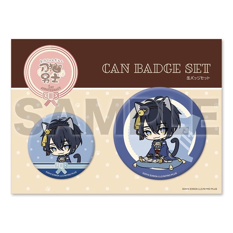 Touken Ranbu ONLINE Katanako Danshi 1st Anniversary Can Badge Set 01: Mikazuki Munechika