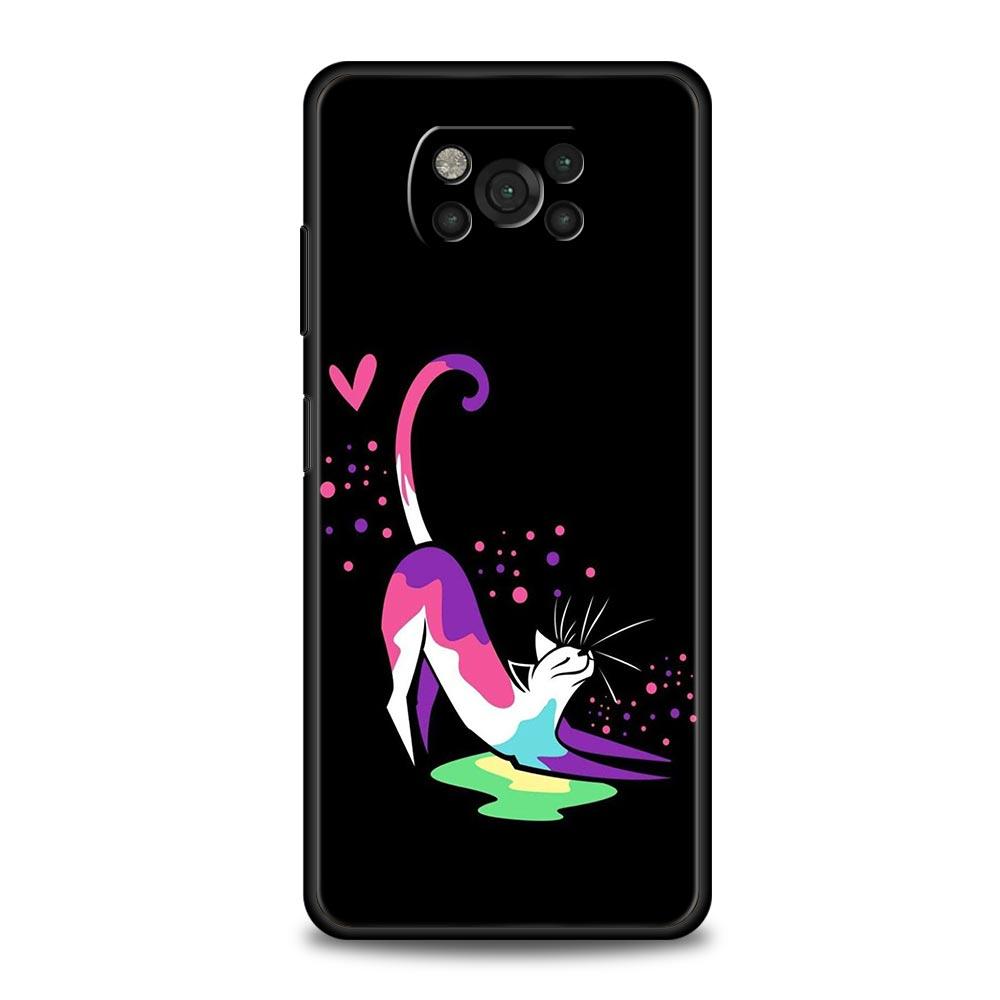 Colorful Cat Design Phone Case Cover for Xiaomi Poco F7 Ultra F6 F5 F4 F3 X6 X5 X4 X3 NFC C51 C55 M4 GT 5G Soft TPU Shell Capas