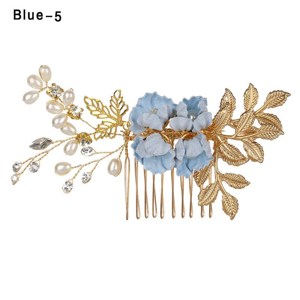 Romantic Bride Hair Jewelry Wedding Bridal Clips Flower Hair Pin Hair Combs Leaves Tiara