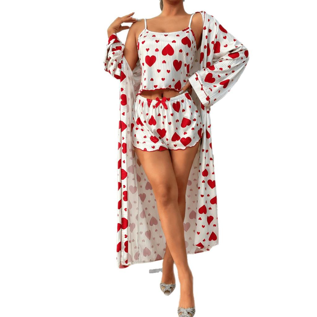 European and American pit strip loungewear women's summer comfortable large size suspender sexy underwear lace-up nightgown pajama set