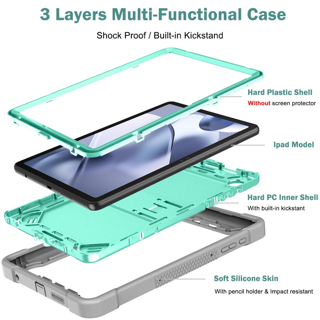 Armor Case for T-Mobile Revvl Tab 2 10.1 Inch Tablet Stand Cover for Revvl Tab2 5G 10.1" Built-in Kickstand PC Silicon Case