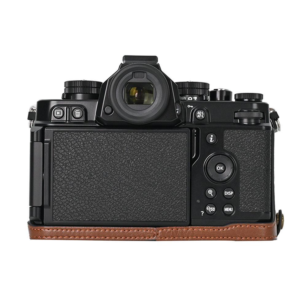 Skórzany Półetui na Aparat For Nikon Zf ZF Otwór na Baterię Dolna Pokrywa