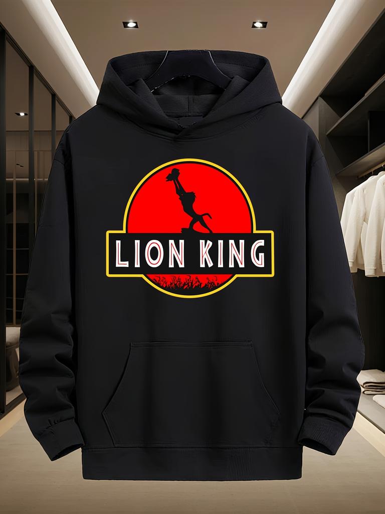 Disney Pánský svetr s kapucí Série Lví král Mikina Podzimní a zimní ležérní bílý Pánský a dámský top Mikina