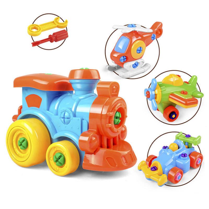 Children DIY Disassembling Plane Car Building Blocks Model Tool with Screwdriver Assembled