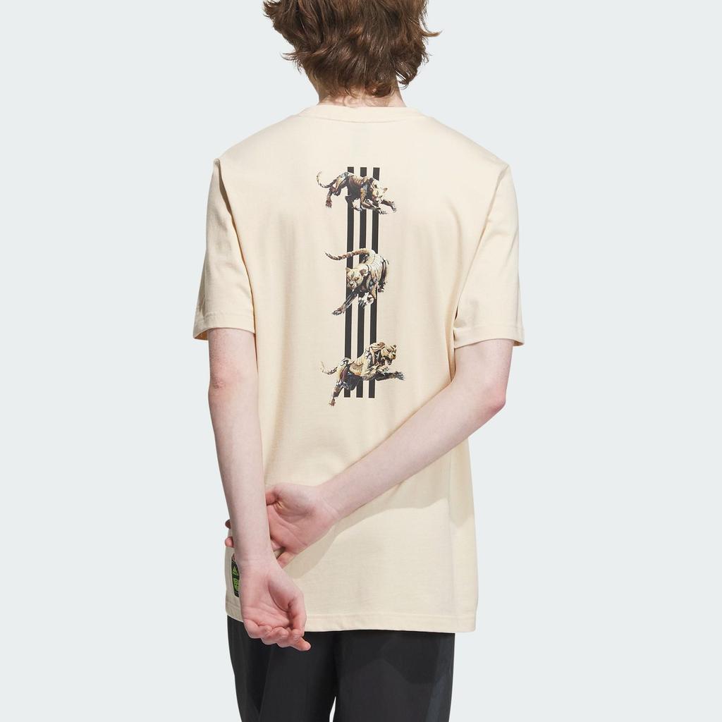 Adidas X Transformers Collaboration Series Tee Animal Logo Print Sports Casual Crew Neck Short Sleeve T-Shirt Men Tops Rock Sandstorm Earth IK3501