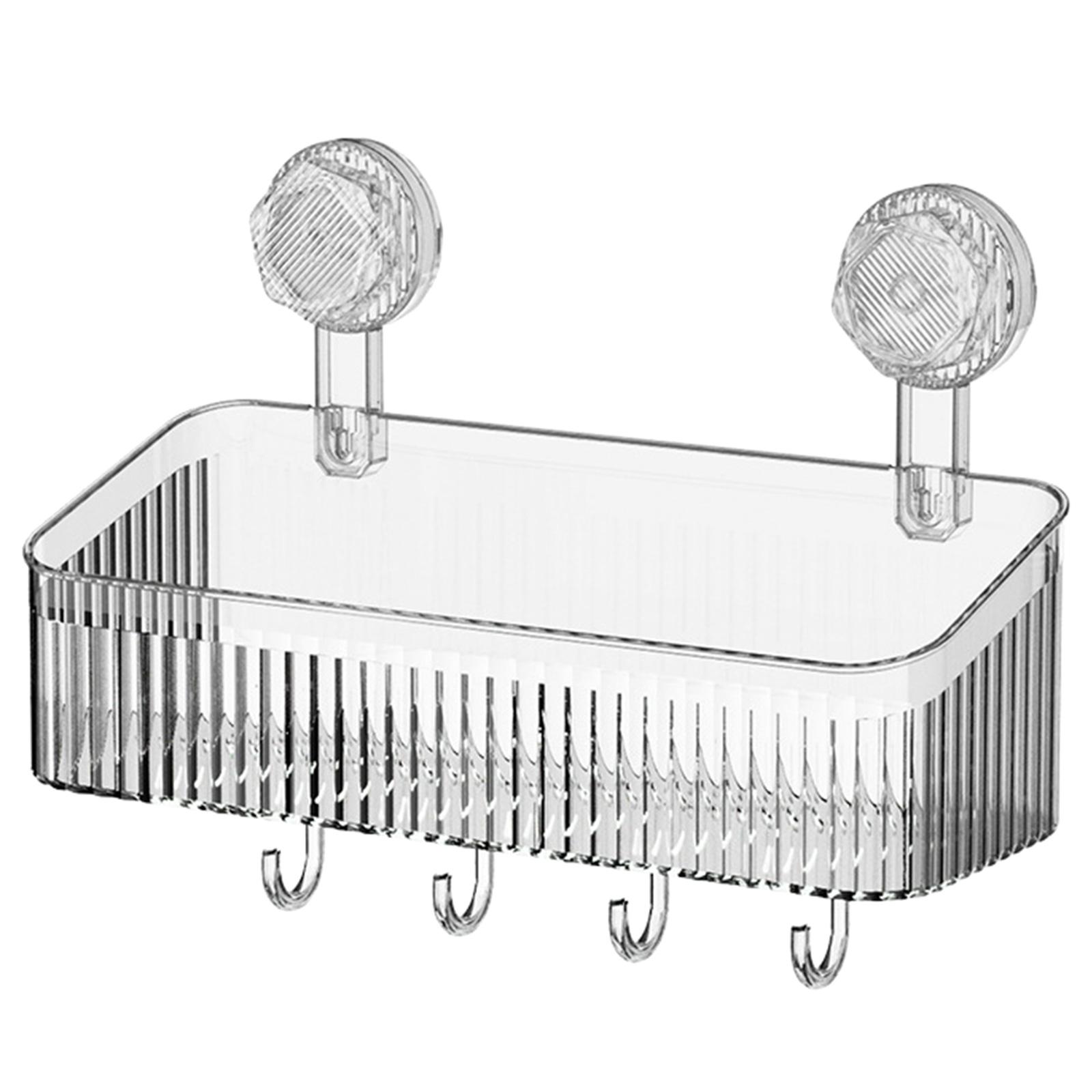 

Мощная присоска для ванной комнаты, настенная полка-органайзер, пластиковая корзина для хранения, удобная подставка для косметики L прозрачный