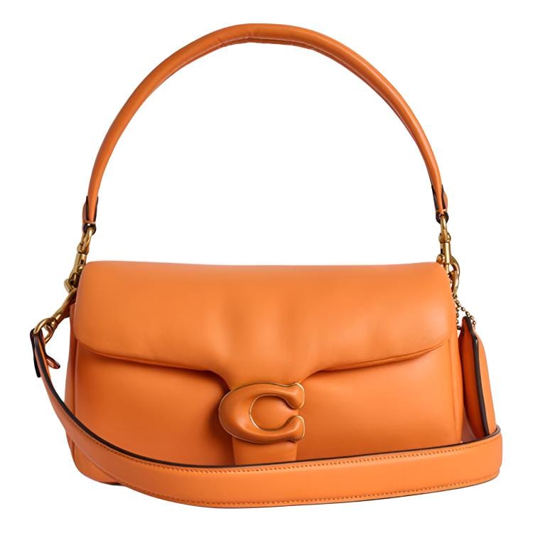 Coach Pillow Tabby Sheepskin Handbag Medium Women's Preserved Fruit Orange CC305-B4S9U