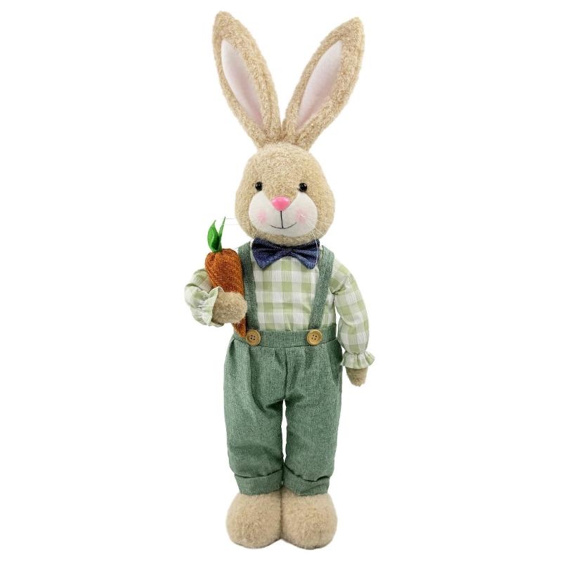Soft Fabric Easter Rabbit Doll Toy Height Adjustable Hare Figure Ornament For Kids Room Garden Yarn Festival Decoration
