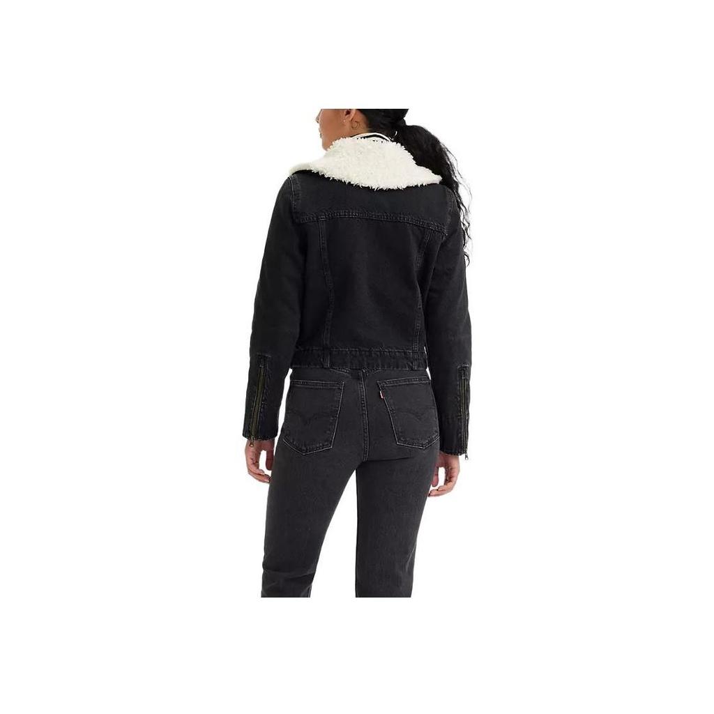 Levi's Women's Eco Shearling Collar Denim Jacket Black A3487-0003