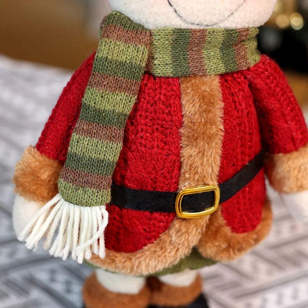 Snowman Stretchable Leg Christmas Doll Bear Santa Claus Stretch Doll Knitted Christmas Doll Desk