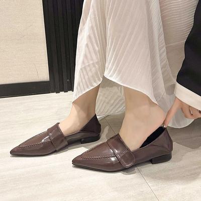 Mocassins en Velours de Luxe pour Femmes Mode Mocassins à Bout Pointu Dames 2024 Printemps Nouveaux Chaussures Plates Noires de Ballet 35-40