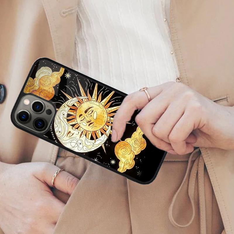 Sun Moon Face Magnetic Phone Case For APPLE iPhone 17 Air 16 14 13 12 Pro Max 15 Plus Wireless Charge With MagSafe Cover