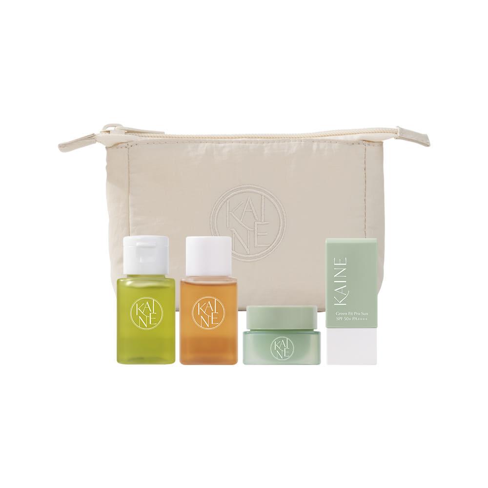 KAINE 4-Piece Travel Kit Skin Care Set Cleanser Toner Cream Sunscreen Mini Essentials 30ml+30ml+10ml+10ml