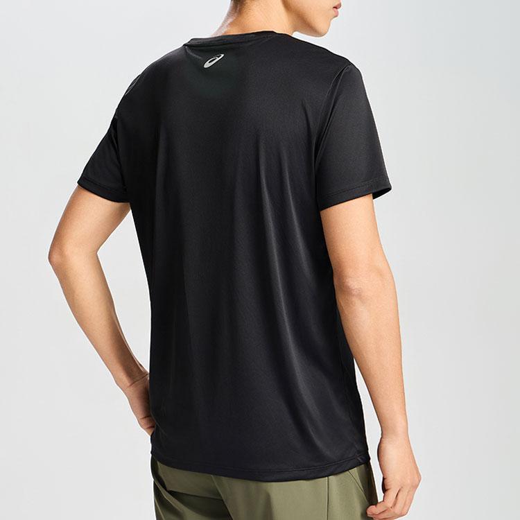 Asics Logo Crew Neck Pullover Comfortable Sweat-Absorbent Breathable Casual Sports Short Sleeve T-Shirt Men Tops Black 2011D076-001