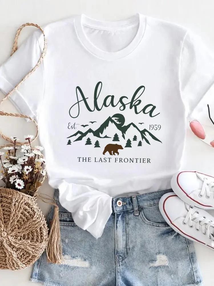 

Polyester Sleeved Beach Travel Basic Style Popular Casual Fashionable Womens Round Neck Patterned TShirt with Printed Top Tees 4XL