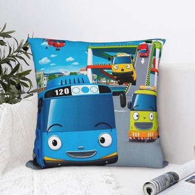 Morbida Federa per Cuscino Anime Tayo Il Piccolo Autobus Copricuscino in Poliestere Decorazione Cartone Animato Carino Novità Federa per Cuscino Copertura Vendita all'Ingrosso