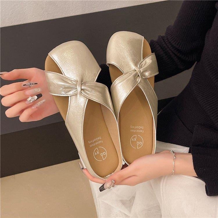 Comfortable Design Thick-soled Bag Head Half Slippers Women's Summer Wear 2025 New French Temperament with Skirt Slippers