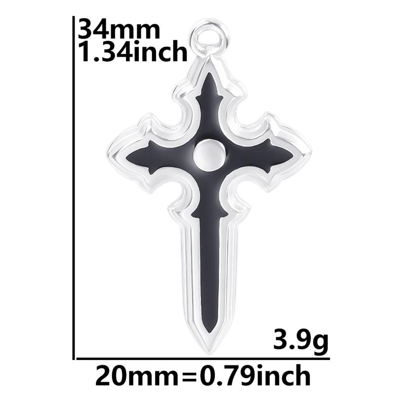 Never Fade Silver Color Stainless Steel Jesus Flower Cross Pendants For Jewelry Making Earring Bracelet Religious Handmade Charm