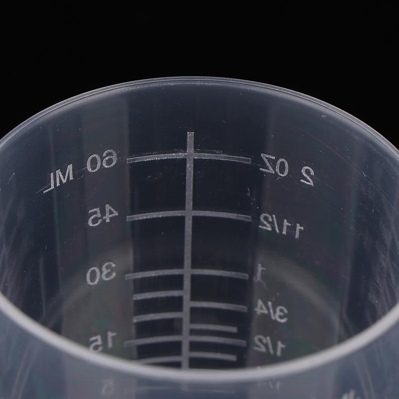 10Pcs 60Ml Measuring Cup Transparent Plastic Scale Beaker Cups Lab Graduated Liquid Container Without Handle Kitchen Baking Tool