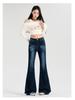 Women's High Waist Micro Flare Jeans - Dark Blue Retro Spring 2025 Edition