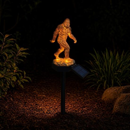 Sasquatch Solar Garden Light, Sasquatch Statue Solar Light with Stake, Outdoor Waterproof Pathway Light for Yard Patio Lawn Porch Decor
