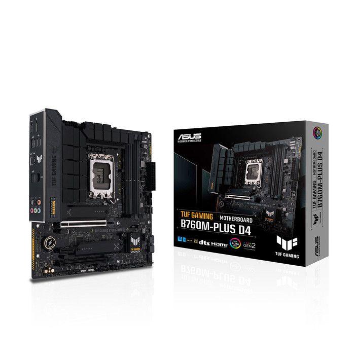Základní deska - ASUS - TUF GAMING B760M-PLUS D4 - Patice LGA1700 - DDR4 - 64 GB RAM