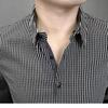 2024 Lässiges kariertes Revershemd für Männer mittleren Alters und junge Männer, Business-Casual-Modejacke für Männer