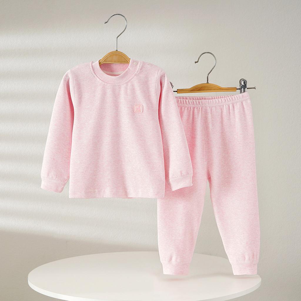 Children's Thermal Underwear Set: Cozy Fleece for Fall/Winter, Sizes 66-175, Pure Cotton, Unisex.