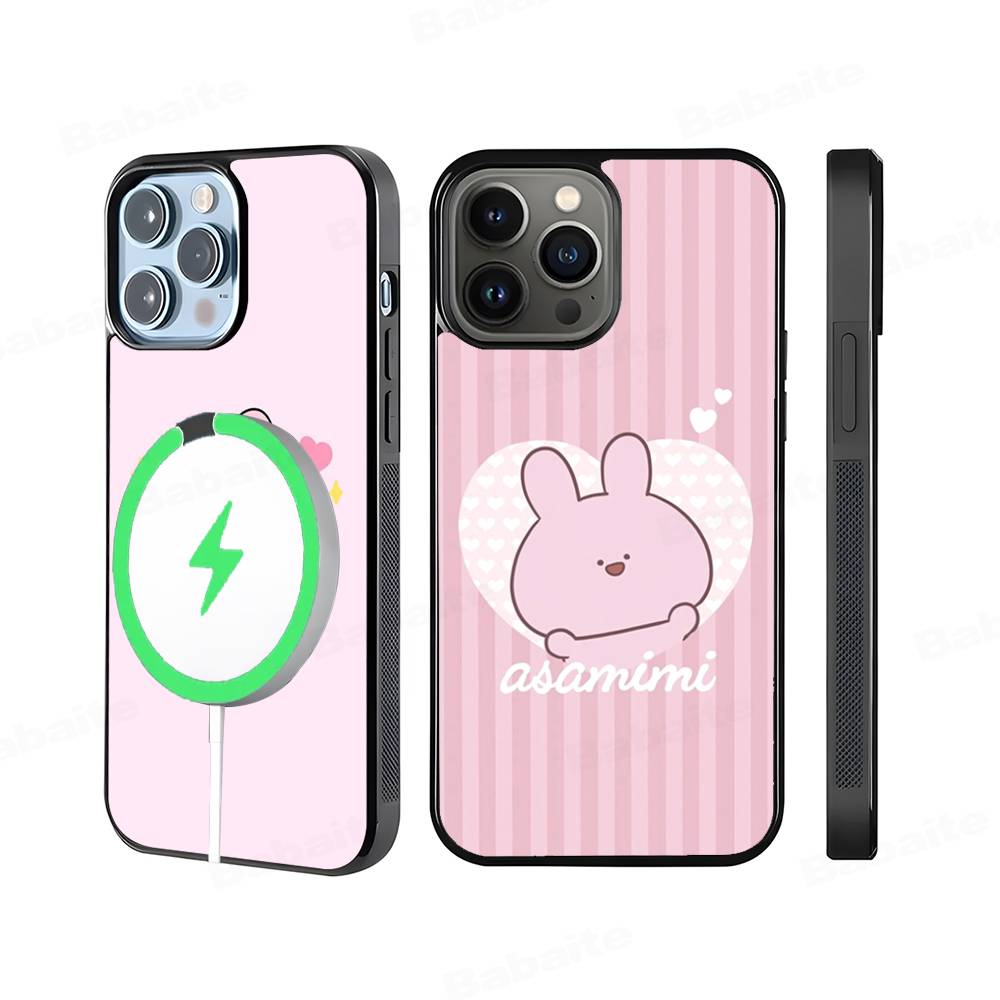 Asamimichaan Asleep Cute Asamimi Magnetic Matte Phone Case For iPhone 16 17 15 14 13 12 11 For Magsafe Wireless Charge Cover