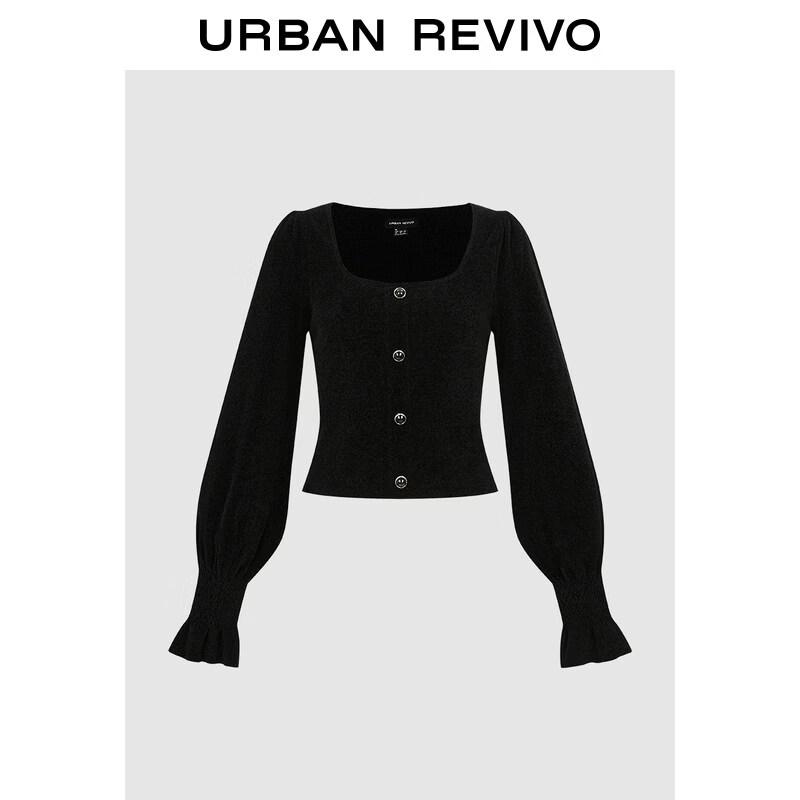 UR 2026 Women s Velvet Puffy Sleeve Knit Cardigan XL