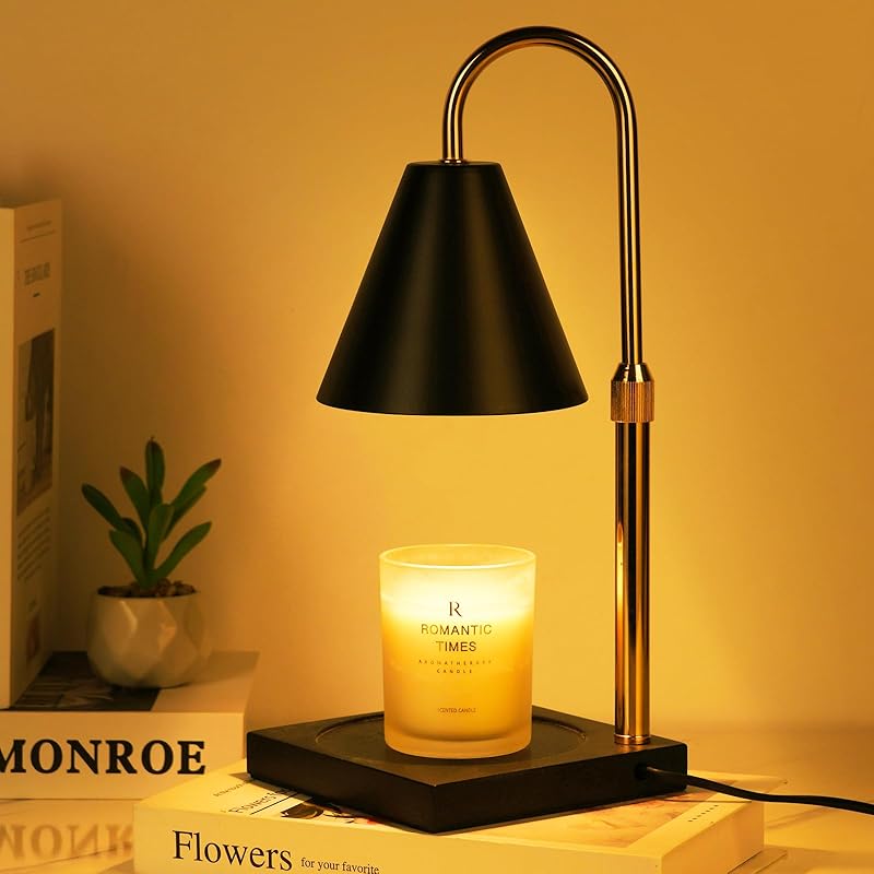 Modern Candle Warmer Lamp with Timer, Dimmable Candle Lamp Warmer, Men Women Christmas Birthday Gift, Black Candle Warmer, Adjustable Candle Light