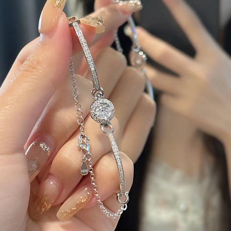 Star Point Diamond Bracelet For Women Minimalist Luxury Design Delicate And Elegant Cuff Birthday Gift For Girlfriend And Best Friend
