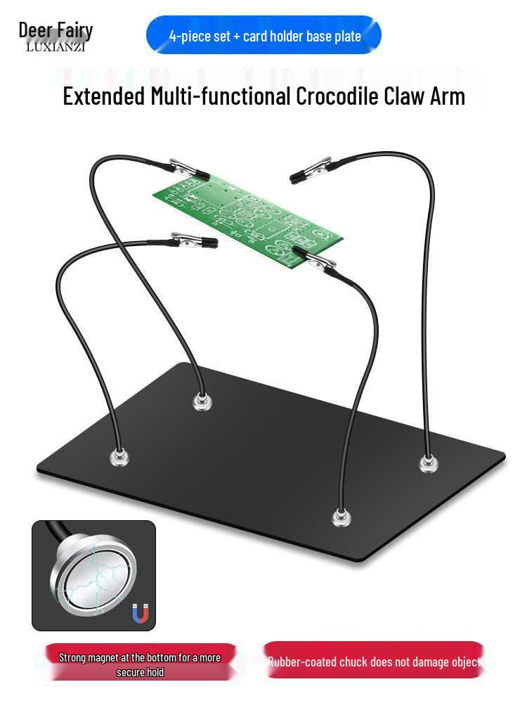 Braccio a pinza a coccodrillo magnetico per schede a circuito stampato (PCB) e pittura di modelli.