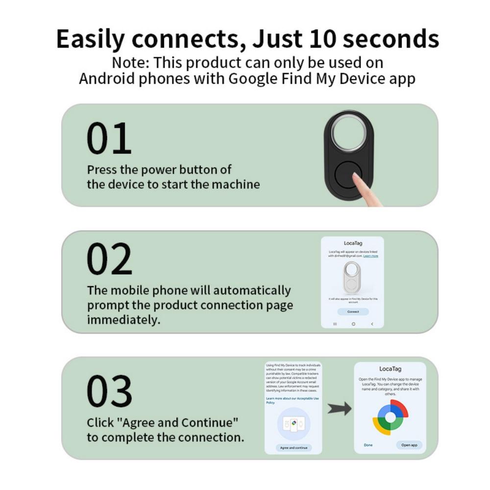 GPS Tracker for Samsung Phones Android Google Find My Device Bluetooth Locator Finder Global Positioning Anti-lost Smart Tag