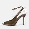 Fashion Elegant Peep Toe Ankle Strap Buckle High Heel Sandals Women Fashion Pointy Toe Thin Heel Designer Shoes Comfort Party Dress Shoe