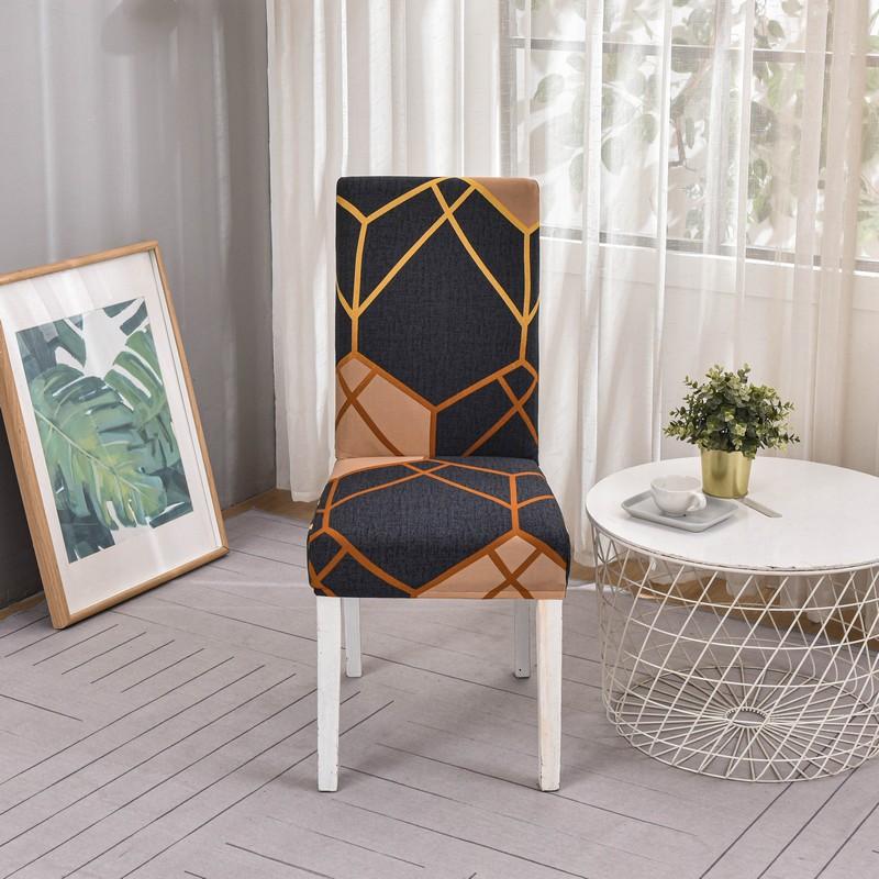 1PC Geometrischer elastischer Esszimmerstuhlbezug Stretch Sitzbezug Schonbezüge Stuhlhussen für Esszimmer Hochzeit Hotel Bankett Büro