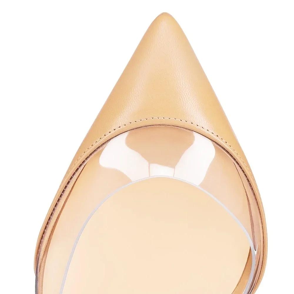 Women Sandals Stilettos Summer Sexy Transparent PVC Fashion Pointed Toes High Heels Ankle Strap Sandal Party Wedding Shoes