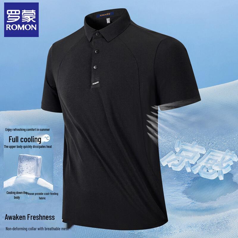 ROMON Men s Casual Short Sleeve Polo Shirt XL
