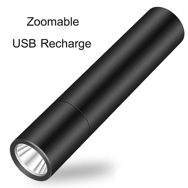 "Rechargeable Mini LED Flashlight with Strong Beam, Portable Side Light for Outdoor and Home Use"