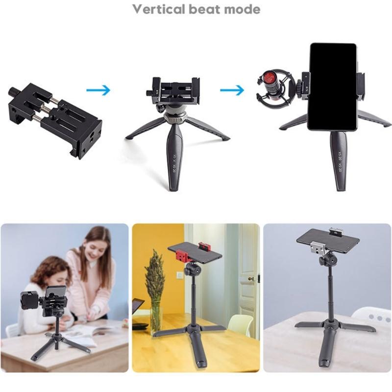 Expandable Smartphone Holder Cold Shoe Adapter Light Aluminum Construction For Camera Accessories Mounting