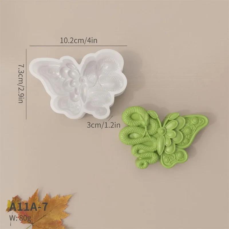 3D Skull Butterfly Silicone mold DIY Mutant Snake Skull Butterfly Candle Soap Plaster craft resin mold Halloween gift