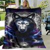 3D Wolf Spirit Fenrir Moon Dream Animal Blanket,Flannel Blanket Throw Blanket,Warm Blanket for Living Room Bedroom Beds Sofa